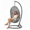Buy Hanging Garden Chair Rattan Synthetic Design Boho Bali Egg Style - Etania Grey 60017 - prices